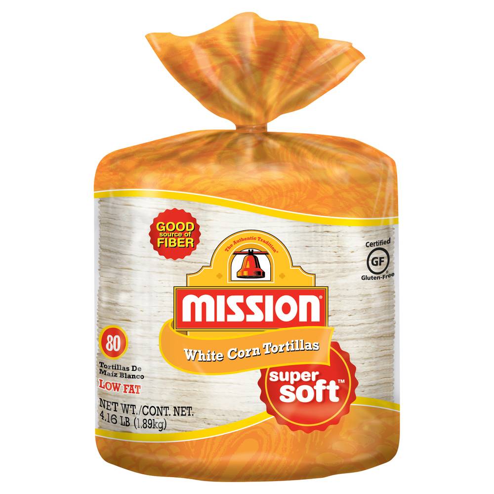 Mission Super Soft Low Fat White Corn Tortillas (4.16 lbs, 80 ct)