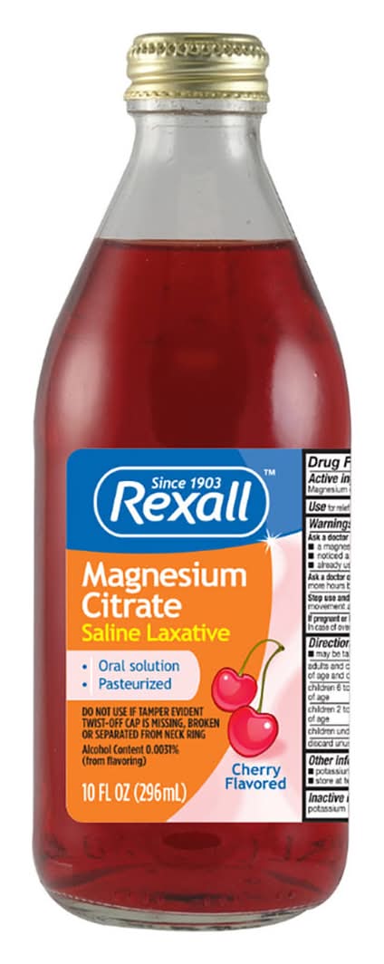 Rexall Magnesium Citrate Saline Laxative Cherry Flavored 10 Fl Oz
