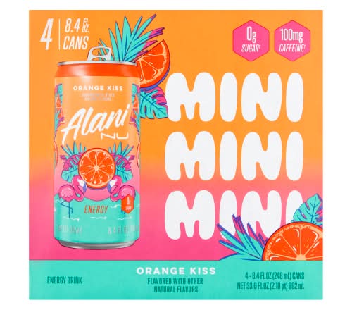Alani Nu Energy Drink, Orange Kiss (4 x 8.4 fl oz)