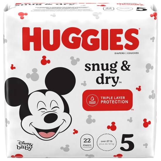 Huggies Size 5 Disney Baby Snug & Dry Diapers (22 ct)