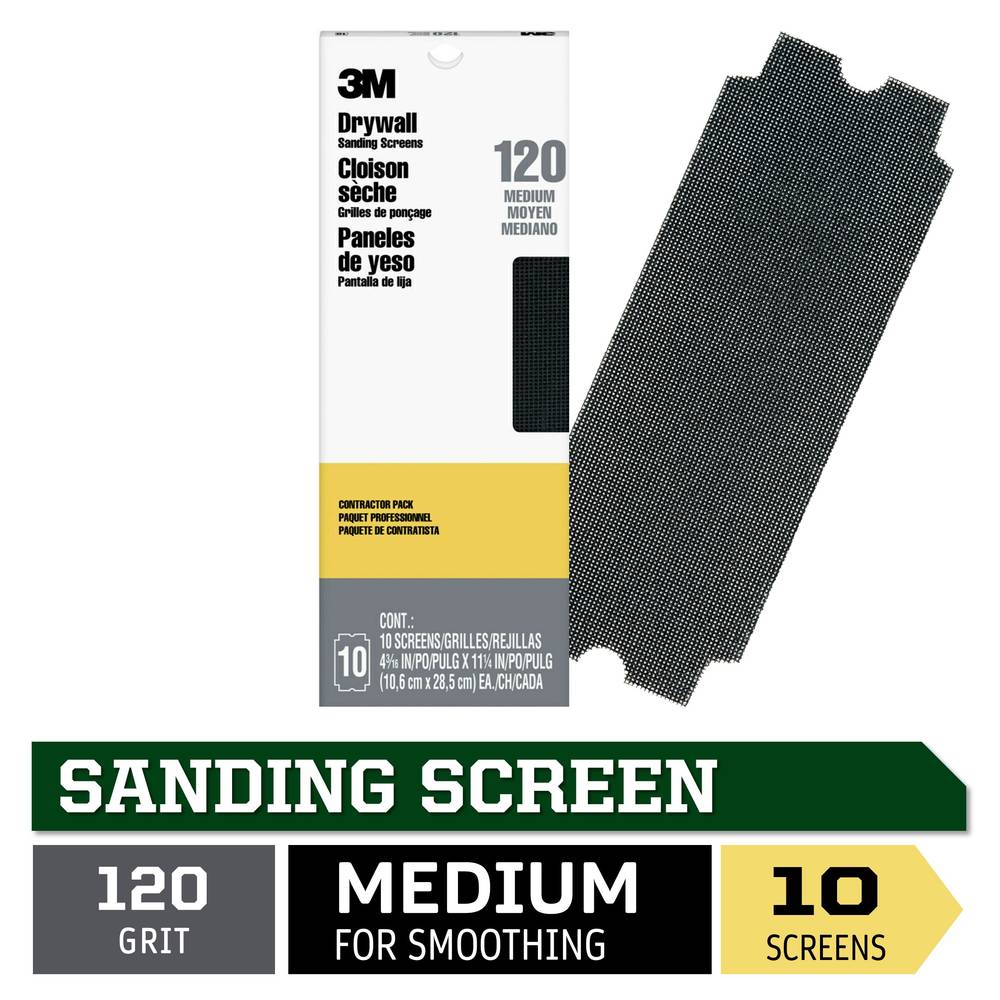 3M Medium 120-Grit Sheet Sandpaper 4.1875-in W x 11.25-in L 10-Pack | 99438-5