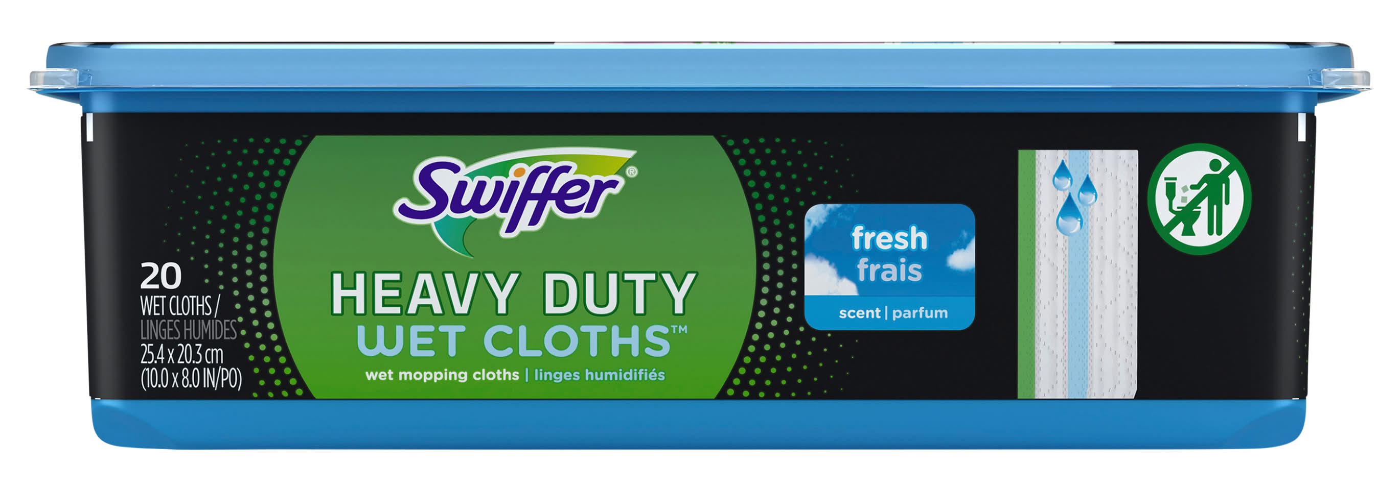 Swiffer Heavy Duty Wet Mopping Cloths, Fresh, 25.4x20.3 cm (20 ct)