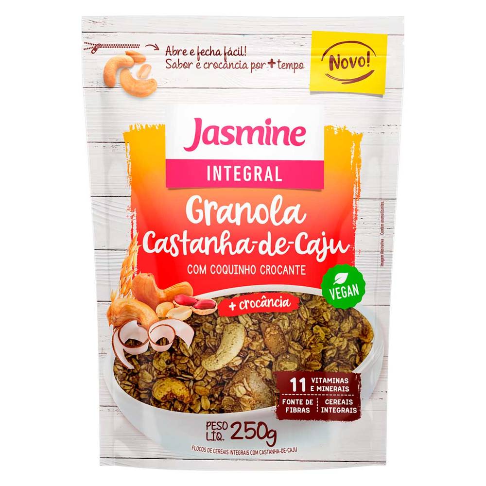 Jasmine granola integral de castanha-de-caju com coquinho crocante (250 g)