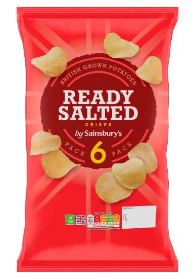 Sainsbury's Salted, Ready Potatoes Crisps Chips (6 x 25g)