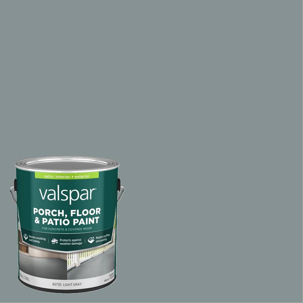 Valspar Light Gray Satin Interior/Exterior Porch and Floor paint ( 1-gallon ) | 009.0065735.007