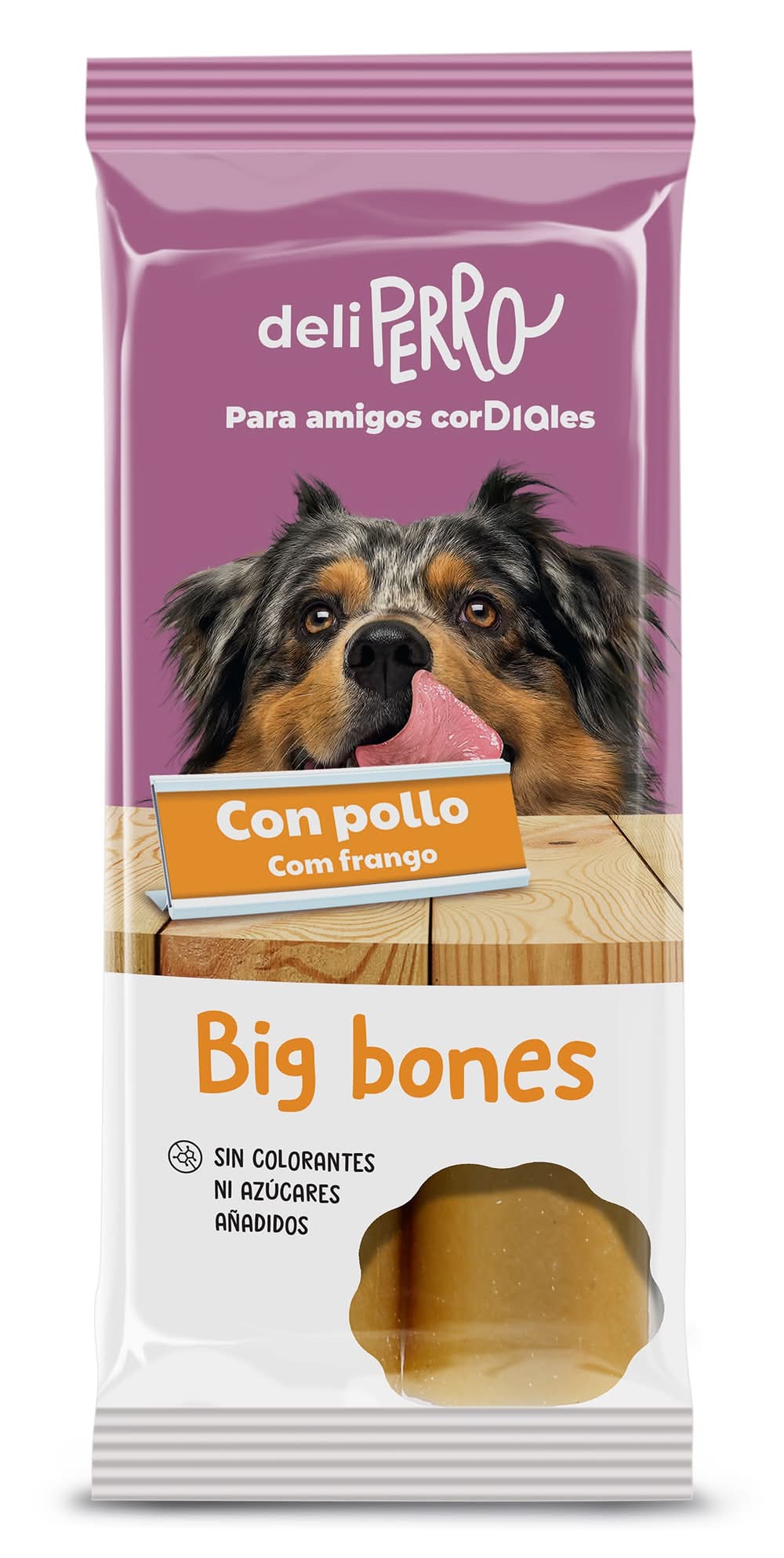 Snack Para Perros Big Bones Con Pollo Deliperro De Dia Bolsa 200 G