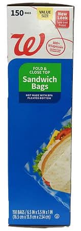 Complete Home Fold & Close Sandwich Bags (150 ct)