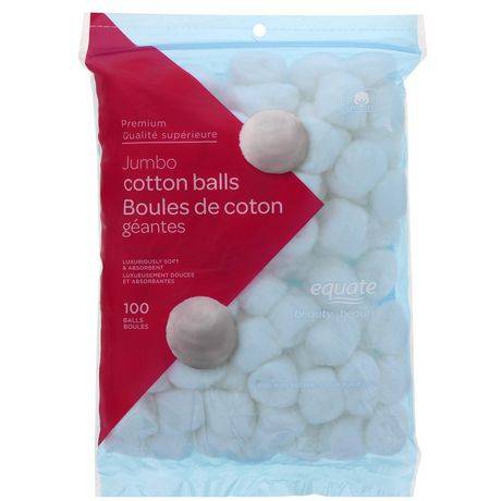 Equate Beauty Premium Cotton Balls, Jumbo (100 ct)