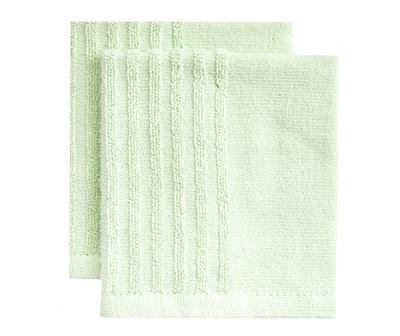 Mint Green Half-Rib Washcloths, 2-Pack