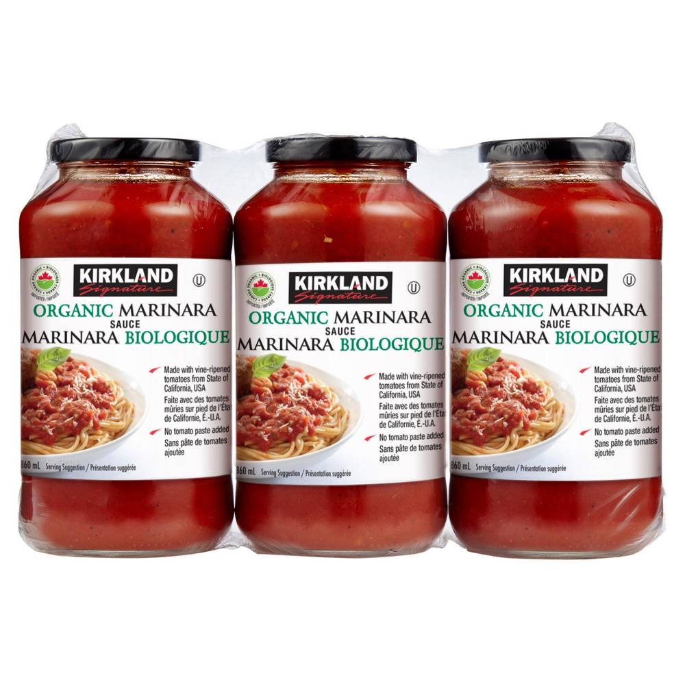 Kirkland Signature Sauce Marinara Biologique, 3 X 860 Ml