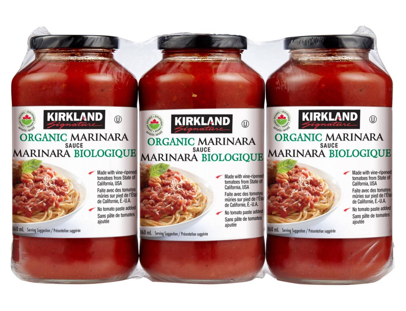 Kirkland Signature Sauce Marinara Biologique, 3 X 860 Ml / Kirkland Signature Organic Marinara Sauce, 3 X 860 Ml