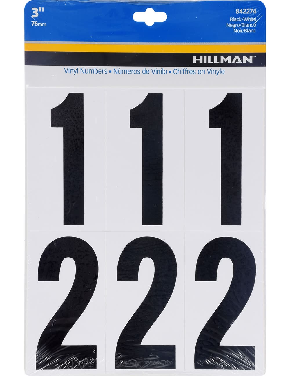 Hillman 3 In. Black Plastic/Vinyl Self-Adhesive Number Set 0-9 27 Pc