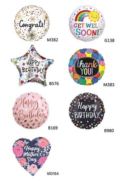 Foil Helium Balloon, 18-inch round (Please see Product Details for your selections)