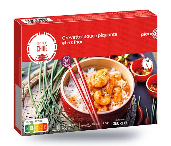 Crevettes sauce piquante et riz thaï