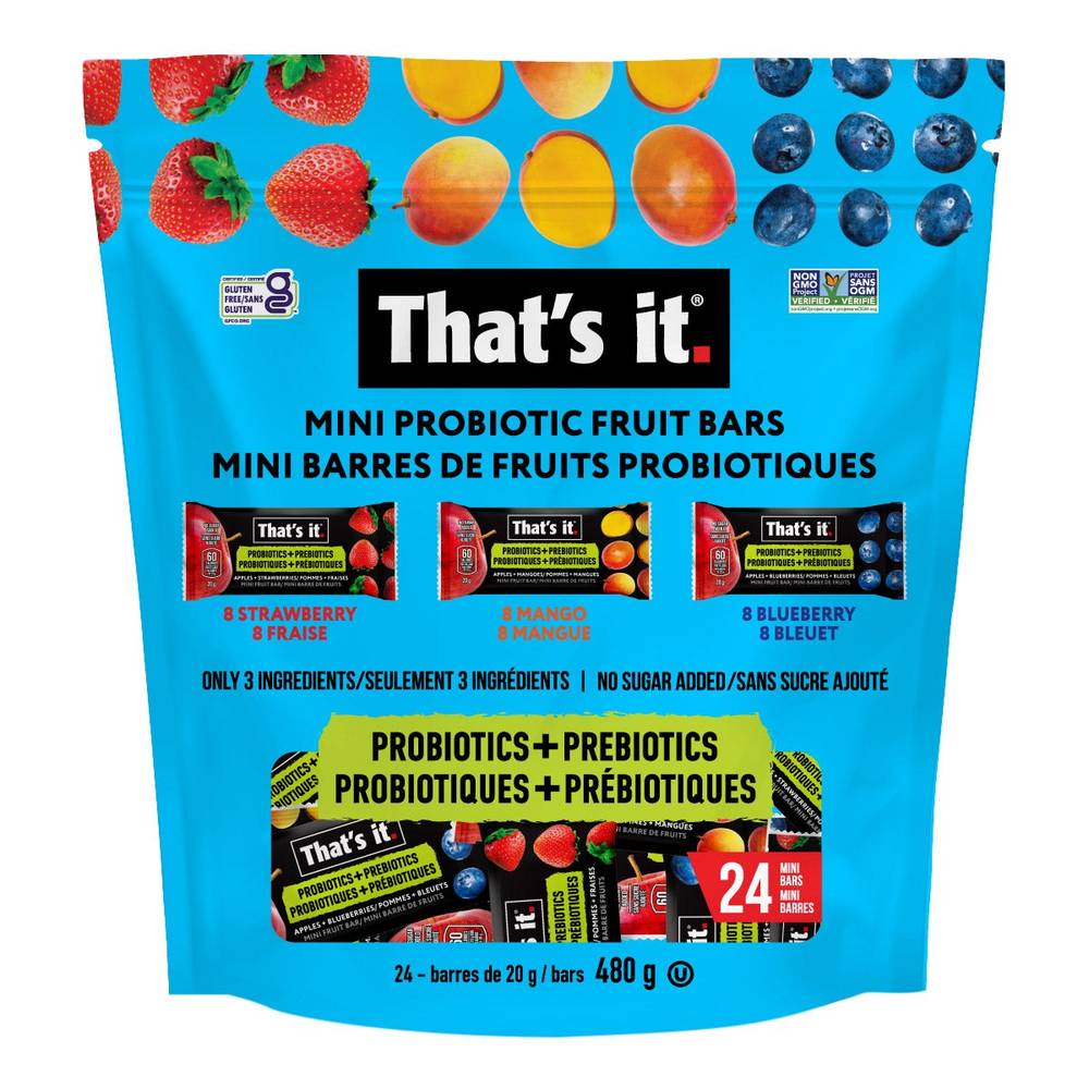 That'S It. - Mini Barres De Fruits Probiotiques, 480 G / That'S It. Mini Probiotic Fruit Bars, 480 G