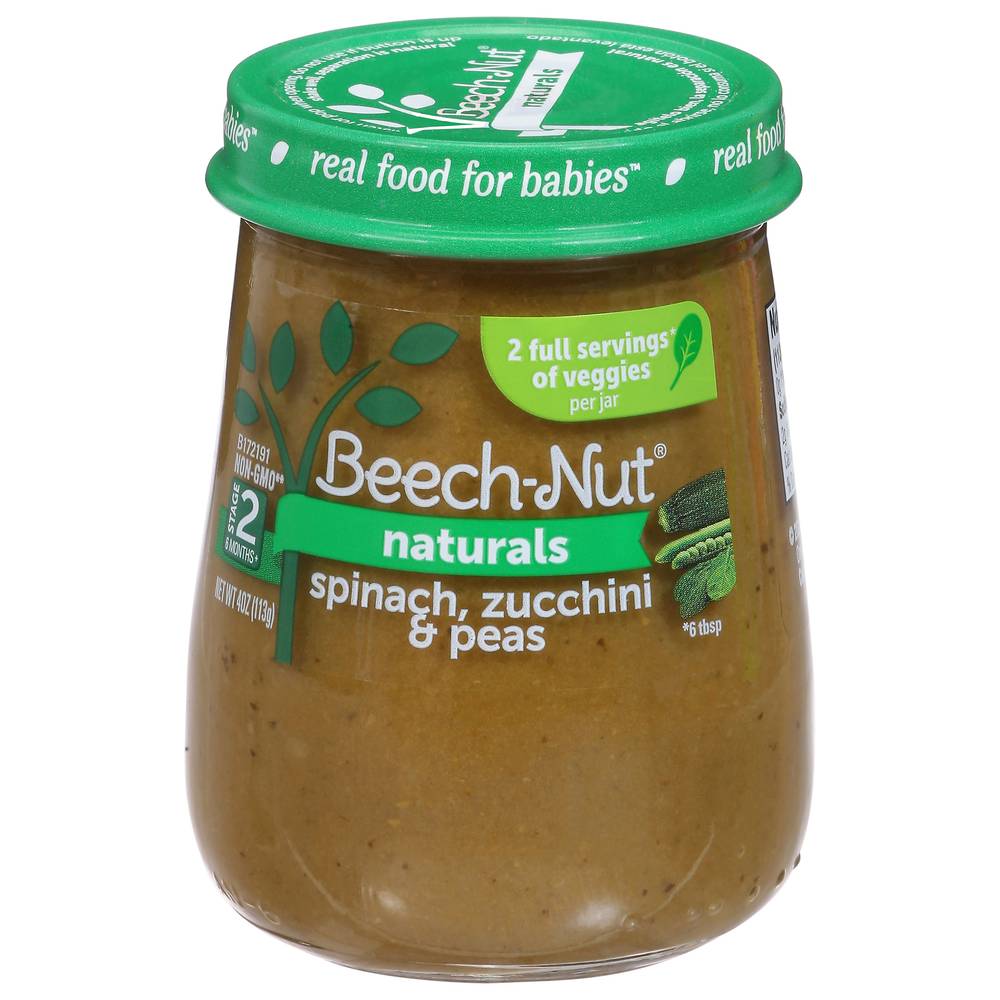 Beech-Nut Stage 2 Spinach Zucchini & Peas Baby Food (4 oz)