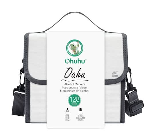 Ohuhu Oahu Color Basic Alcohol Markers, Assorted (128 ct)