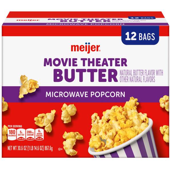 Meijer Movie Theater Butter Microwave Popcorn, 12 Count (1.94 lbs)