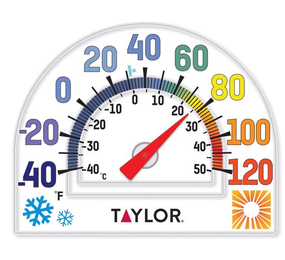 Taylor Window Cling Dial Thermometer Plastic Clear 7 In.