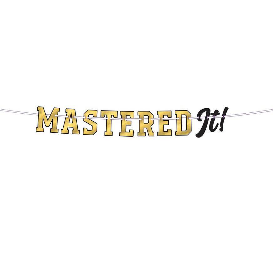 Black Gold Master's Graduation Cardstock Letter Banner, 12ft