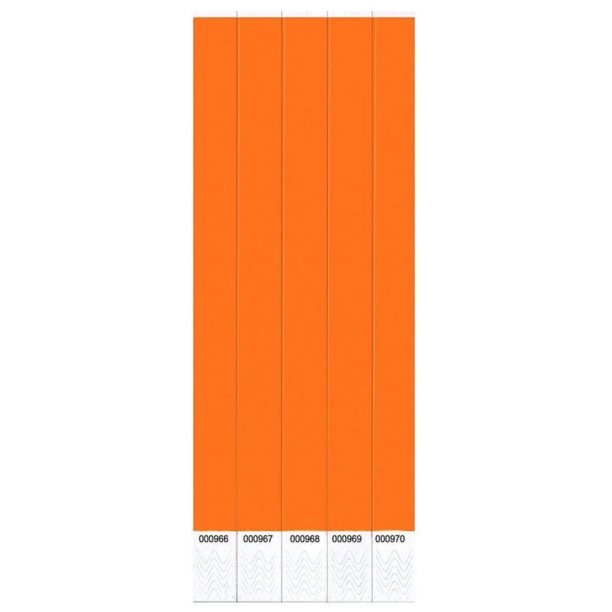 Neon Orange Paper Wristbands 500ct