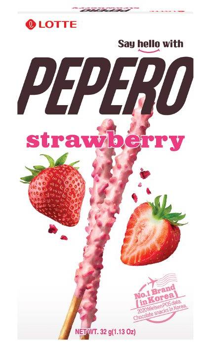 Lotte Pepero 草莓脆粒餅乾棒32G