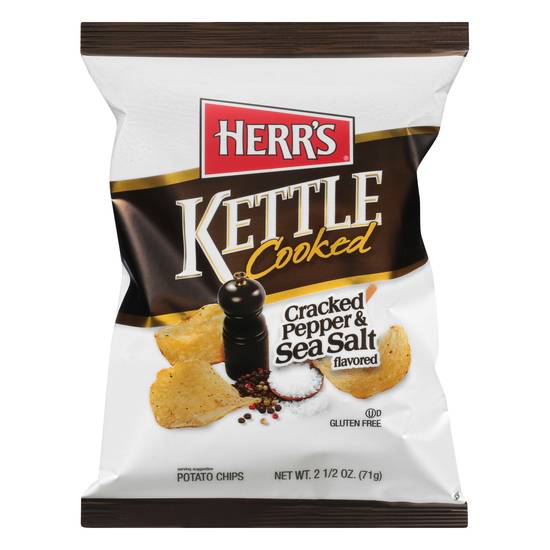Herr's Kettle Cooked Cracked Pepper & Sea Salt Potato Chips