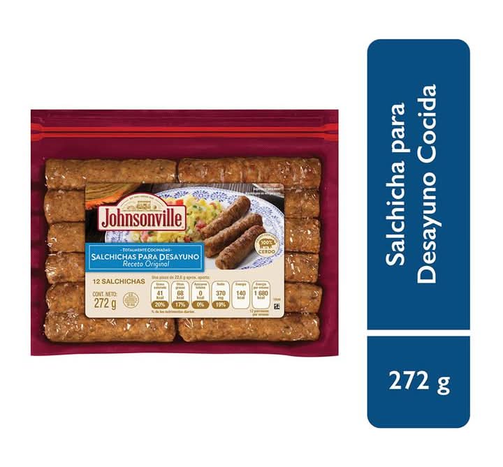 Johnsonville · Salchichas para desayuno cocidas de carne de cerdo (12 un)