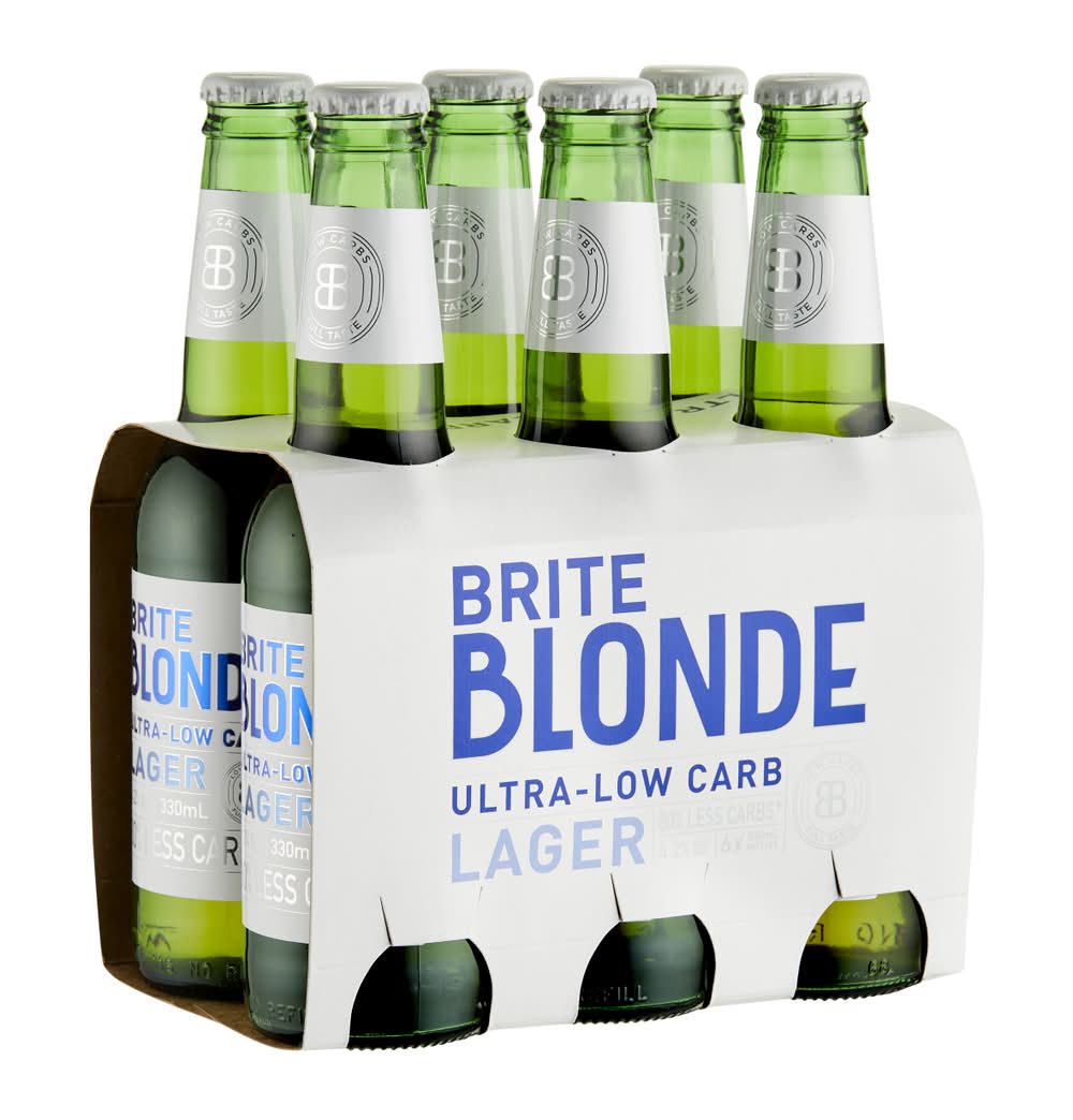Brite Blonde Ultra Low Carb Lager Beer (6 x 330mL)