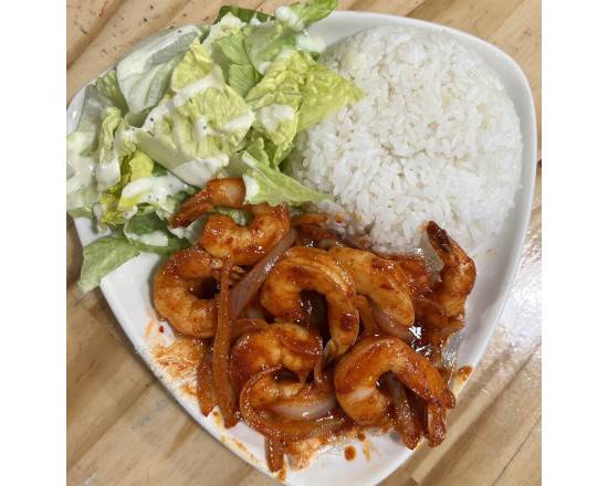 Spicy Shrimp Bowl Rice/salad