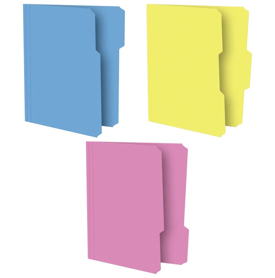 Jot Colorful Tabbed File Folders, 11.75x9.5 in, Assorted (6 ct)