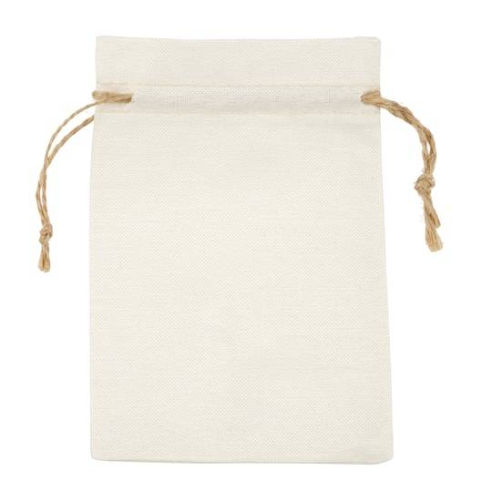 Bead Landing Jewelry Packaging Muslin Bags, 3.9" x 5.5", White (5 ct)