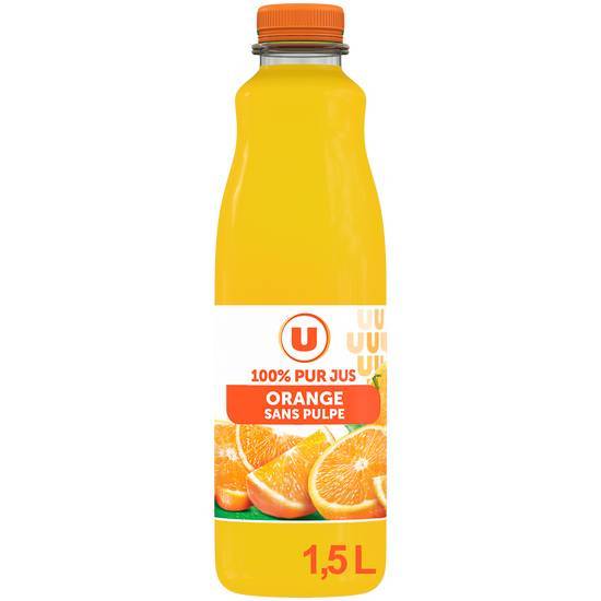 Les Produits U - Pur jus d'orange sans pulpe (1.5 L)