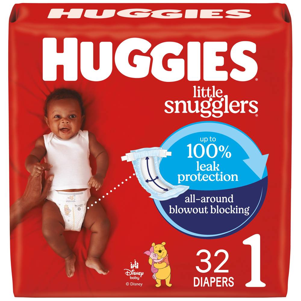 Huggies Little Snugglers Baby Diapers, Size 1 (32 ct)