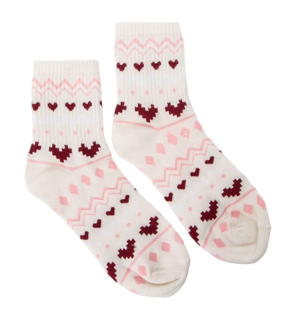 Christmas Holiday Crew Sock 1-Pair Cream