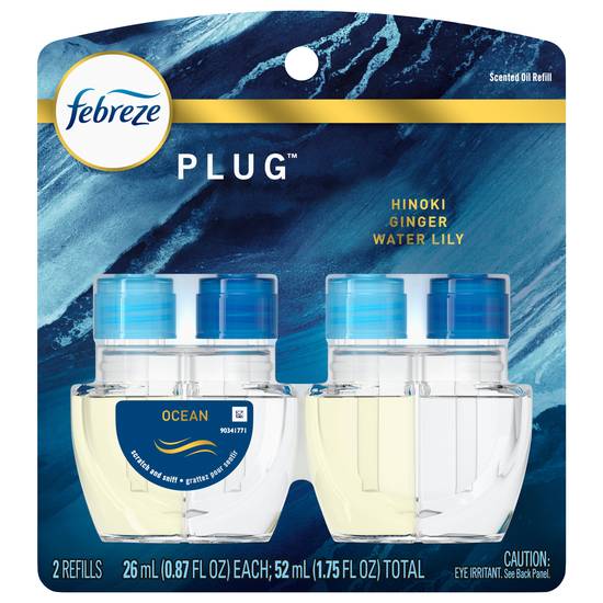 Febreze Plug Odor-Eliminating Ocean Scent Air Freshener Refills (2 ct)