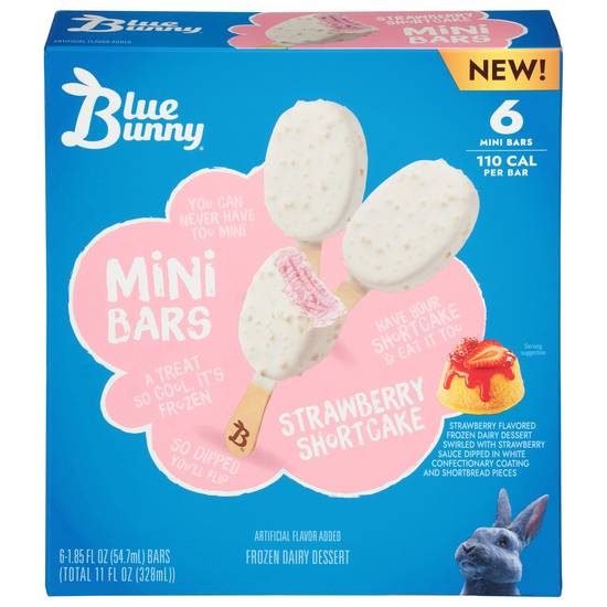 Blue Bunny Strawberry Frozen Mini Bars (6 ct)