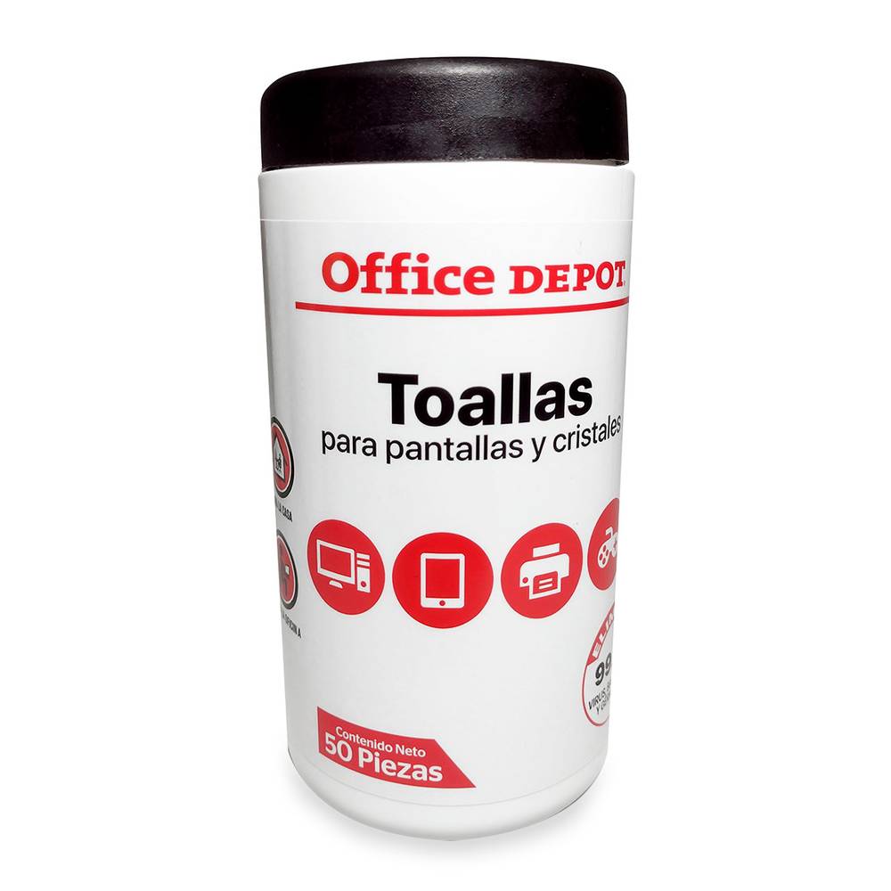 Office depot toallas para pantallas y cristales (50 piezas)