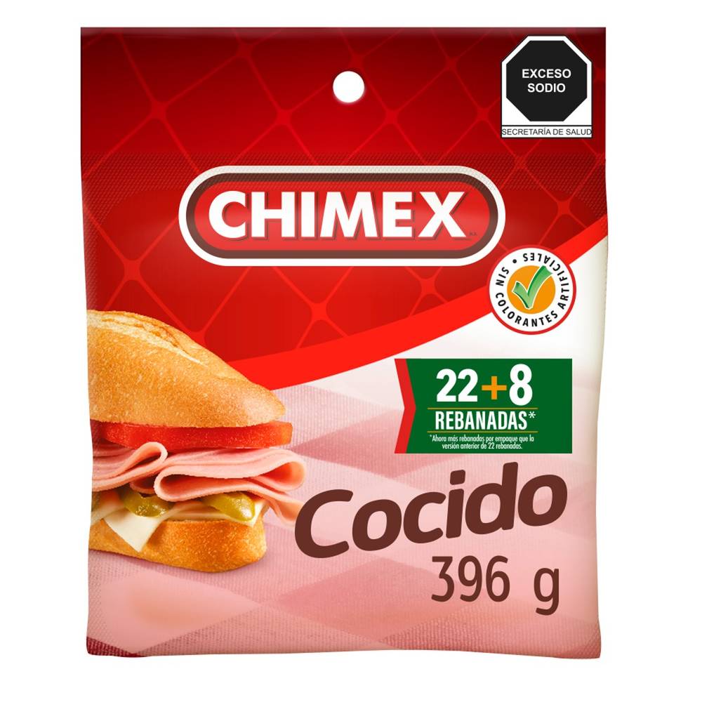 Chimex · Jamón cocido de pavo y cerdo en rebanadas (396 g)