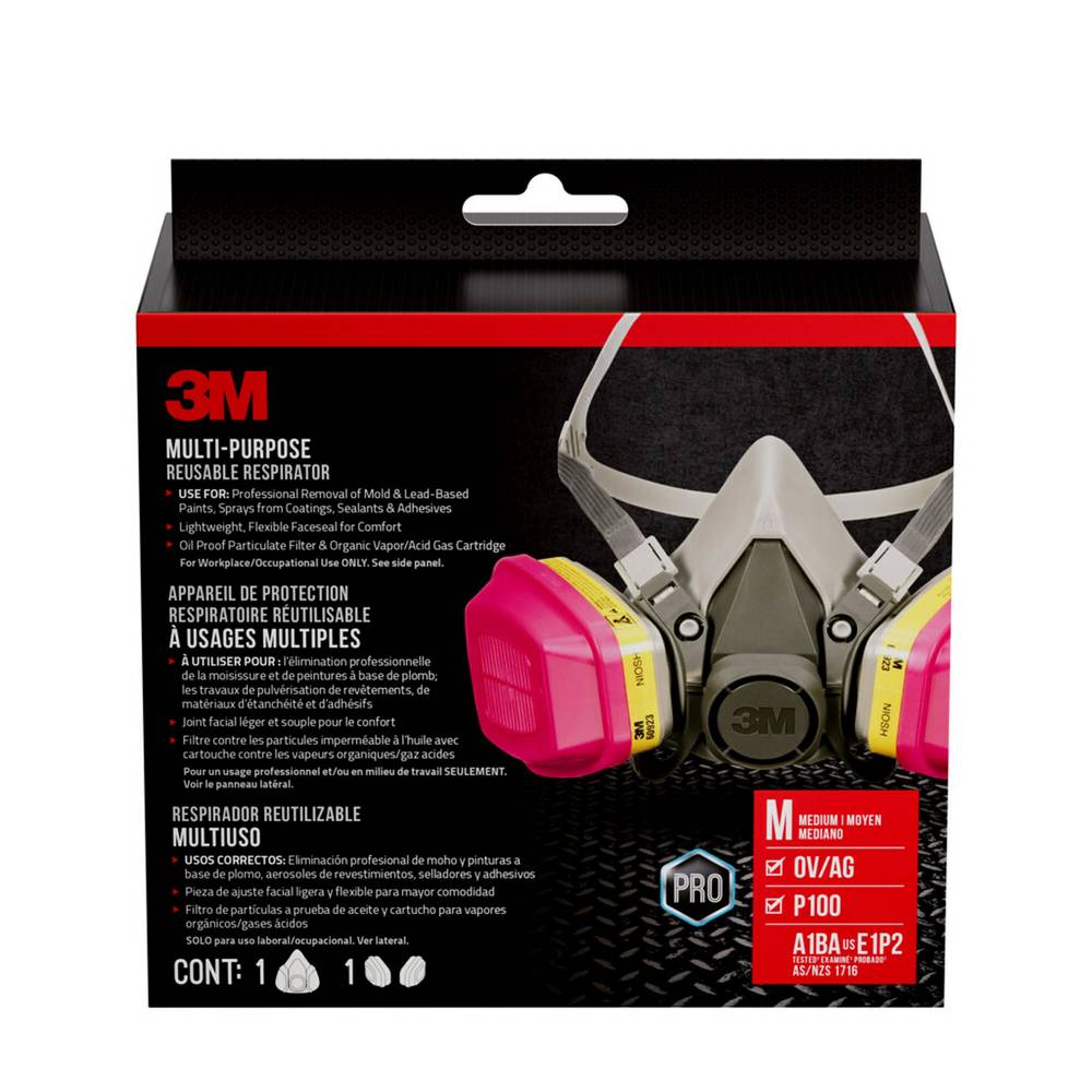 3M Grey Reusable P100 All-purpose Half Face Respirator | 62023DCA1-C