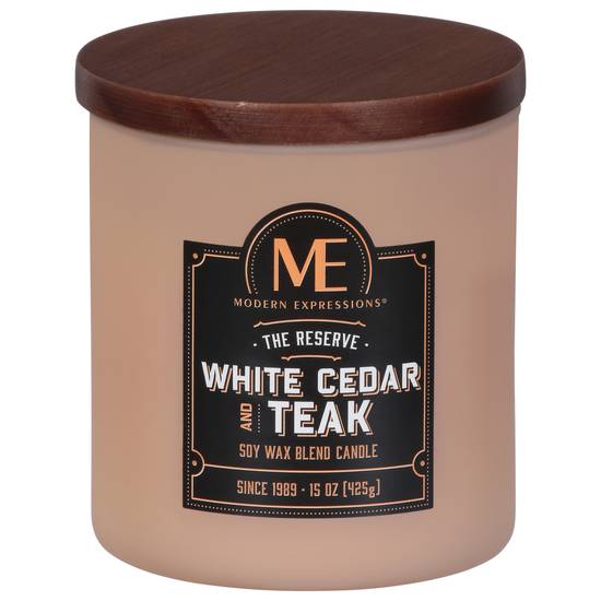 Modern Expressions White Cedar and Teak Soy Wax Blend Candle