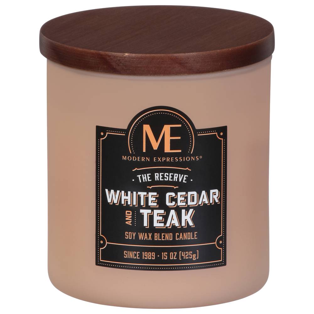 Modern Expressions White Cedar and Teak Soy Wax Blend Candle (15 oz)