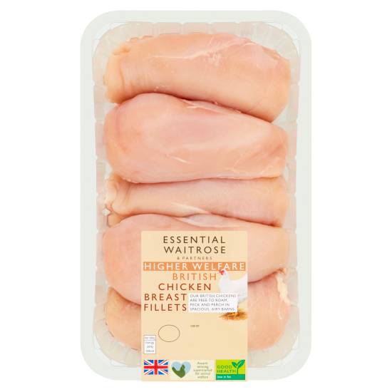 Essential Waitrose & Partners Higher Welfare British Chicken Breast Fillets