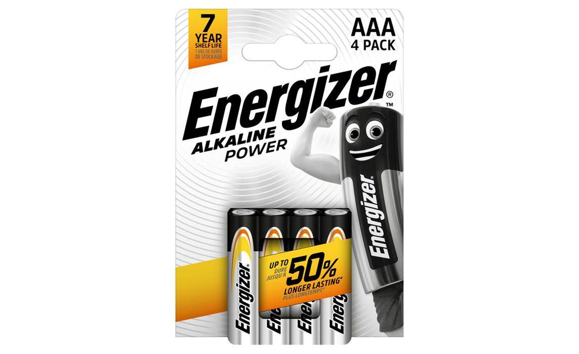 Energizer Alkaline Power AAA Batteries 4 Pack (398720)