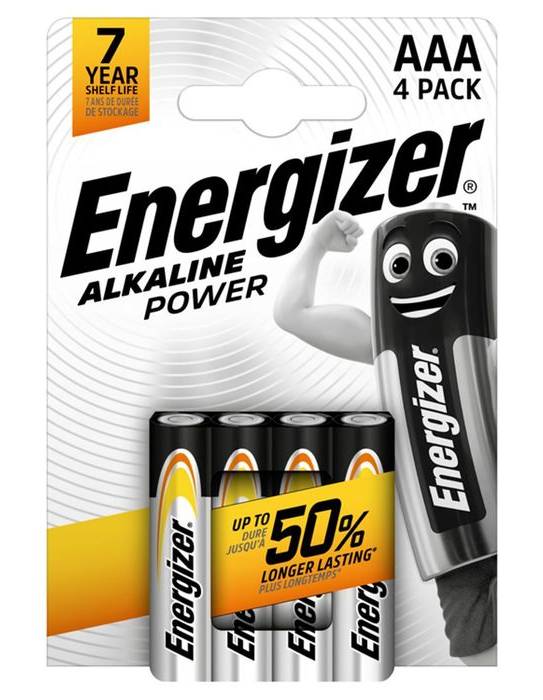 Energizer Alkaline Power AAA Batteries 4 Pack (398720)