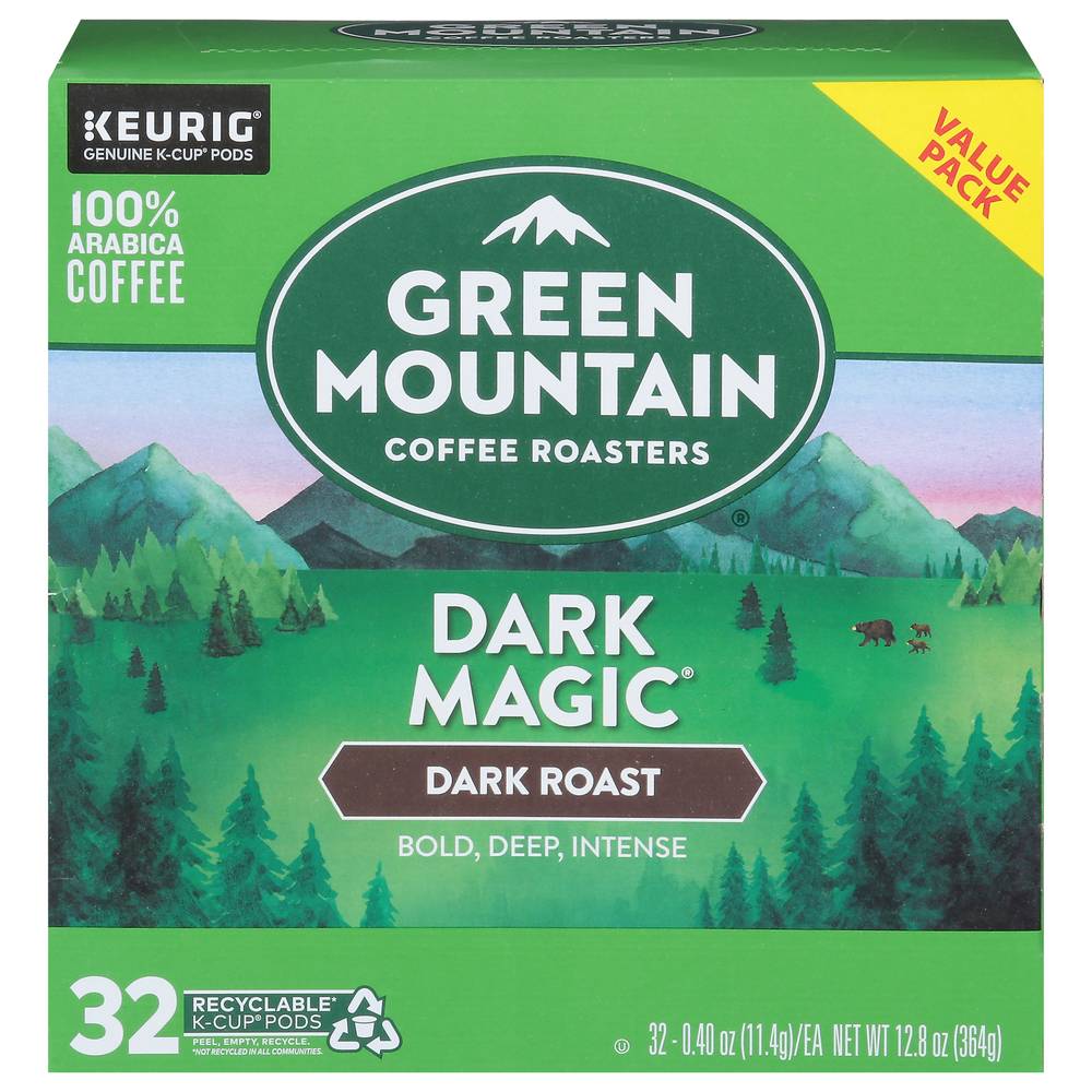 Green Mountain Coffee Roasters Dark Magic K-Cup Single-Serve Coffee Pods (0.4 oz, 32 ct)