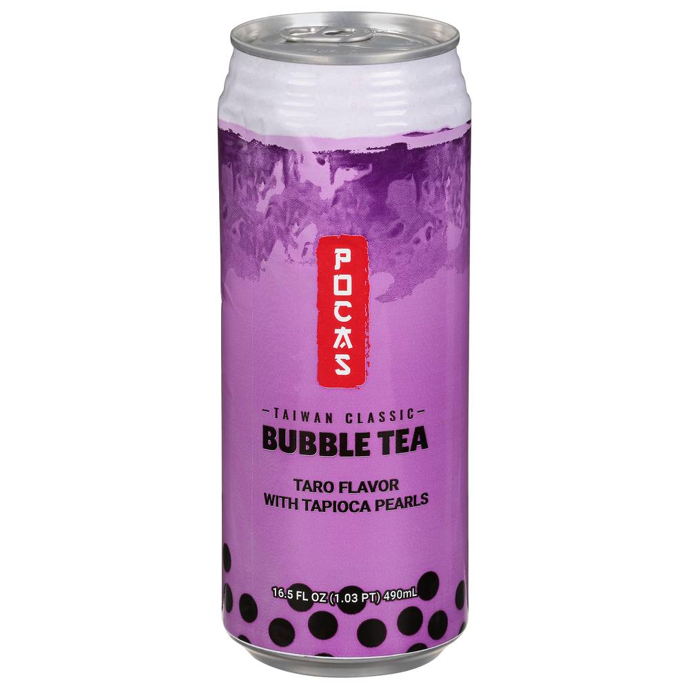 Pocas Taiwan Classic Taro Flavor With Tapioca Pearls Bubble Tea (16.5 fl oz)