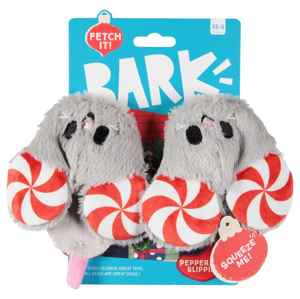 Bark Peppermice Mouse Slipper Dog Toys, xs-s (2 ct)