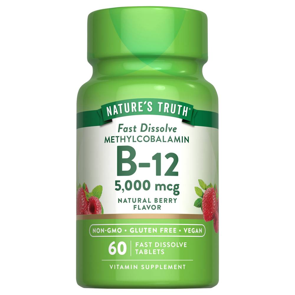 Nature's Truth Natural Berry Flavor Vitamin B-12 Tablets (1.3 oz, 60 ct)