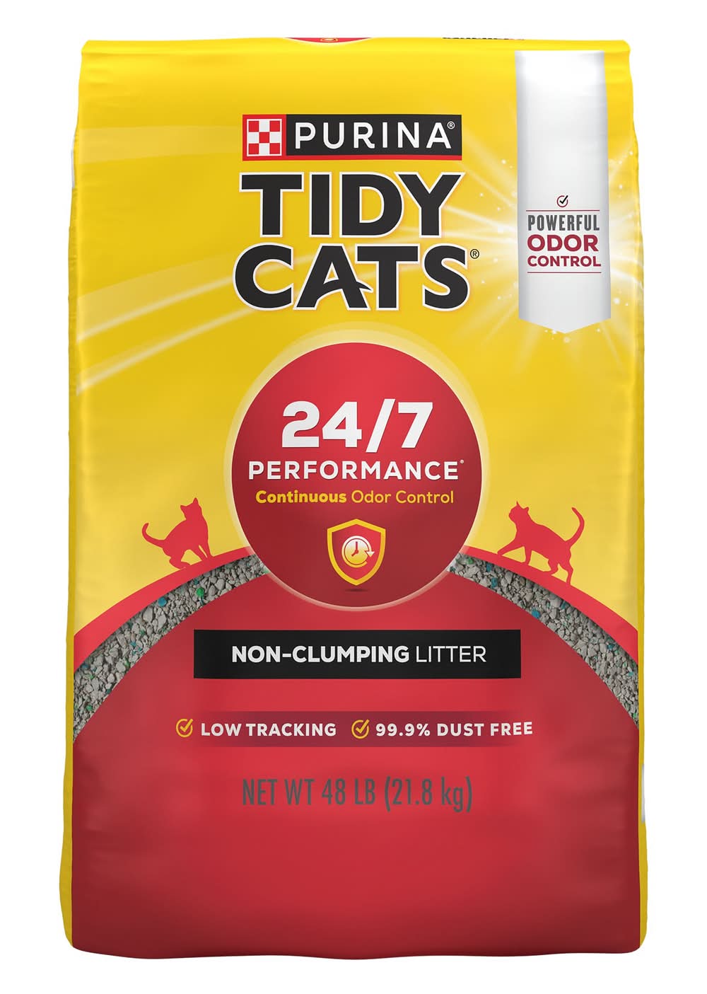 Purina® Tidy Cats® 24/7 Performance Non-Clumping Multi-Cat Clay Cat Litter - Low Dust (Size: 48 Lb)